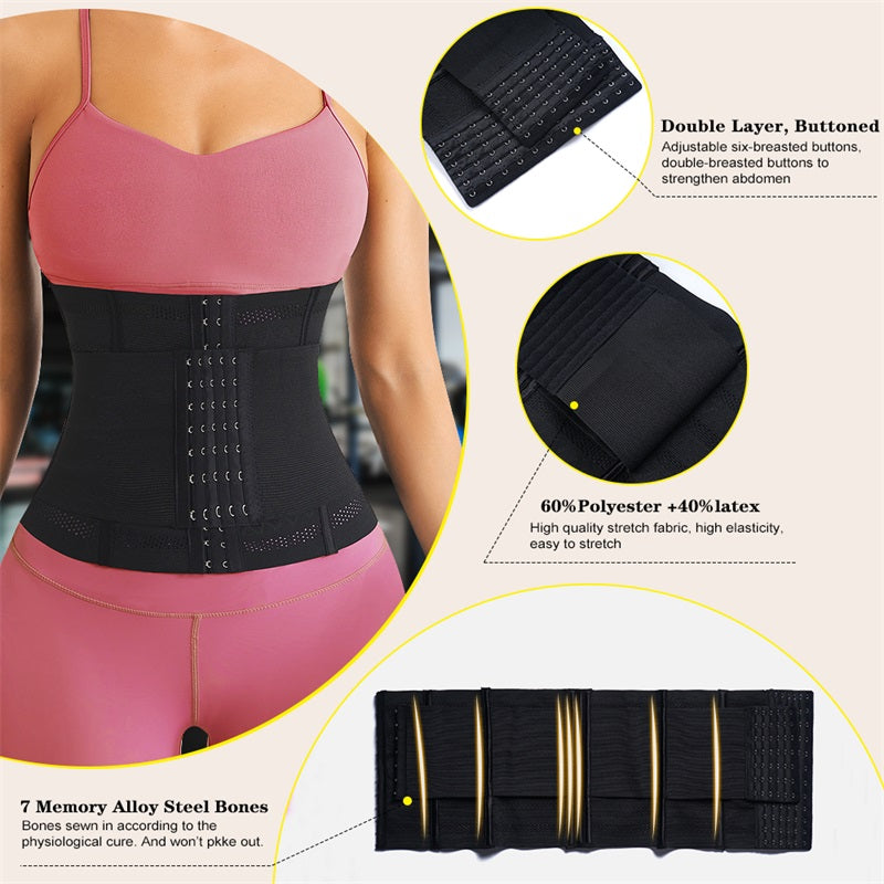 1pc Breathable Polyester Waist Cincher for Women - Medium Control Posture Improvement Shapewear with Adjustable Closure, Knit Fabric Weave, Hand Washable - 1pc