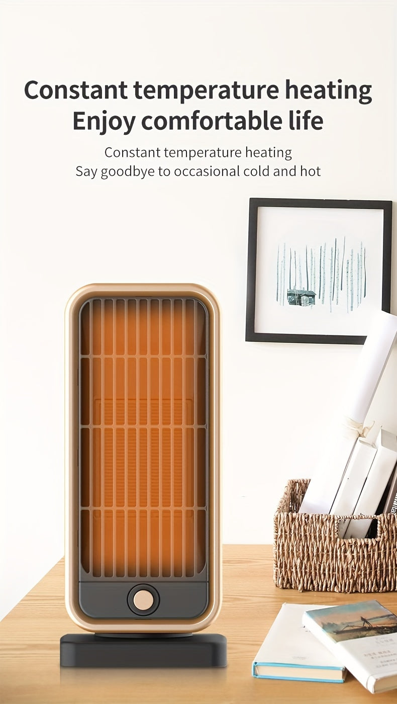 Quiet 500W Ceramic Electric Space Heater, Square Shape, 110-130V US Plug, No Energy Efficiency Rating, Tip-over Protection, Portable Heating Equipment for Bedroom, Living Room, Office