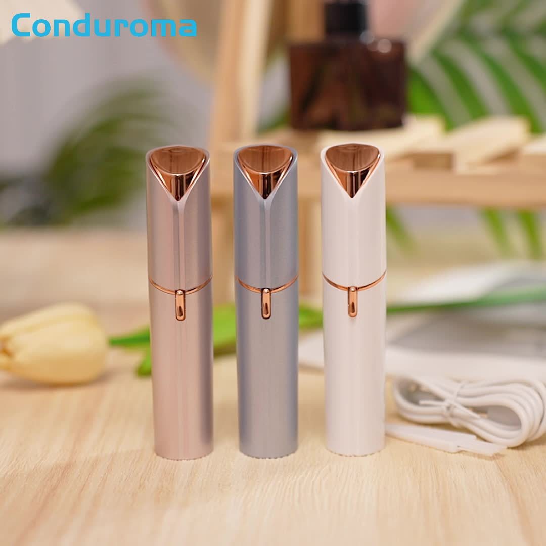 Conduroma Facial Hair Remover & Painless Shaver - USB- Epilation Razor for Women & Men, Face, Body, Bikini, Mustache, Eyebrow, Lip & Chin Trimmer, At- Hair Removal Device (USB Rechargeable)