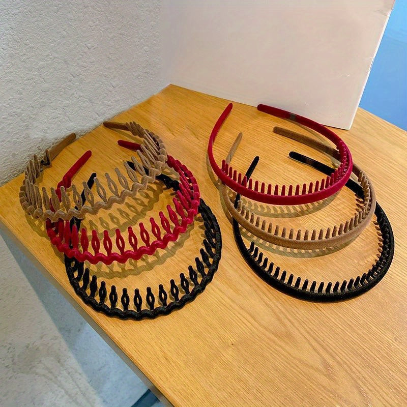 Hair Clip Frosted Color Headband Women's Non-slip Band Teeth Simple Pressure Headband Face Headband Hair Accessories