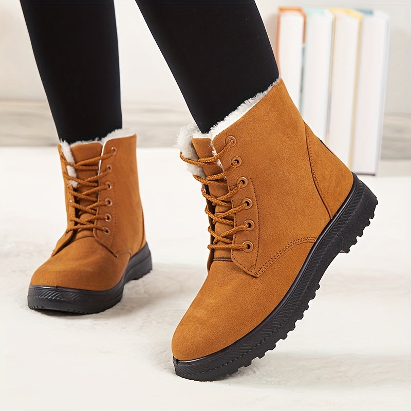 Women'S Winter Boots - Slip-Resistant PU Sole, Lace-Up Closure, Cushioned Insole - Cold Weather Boots for Everyday & Formal Outfits - Extended Sizes Up to US Women'S 44 (EU 43) - Boots for Winter Adventures, Y Terrain Footwea
