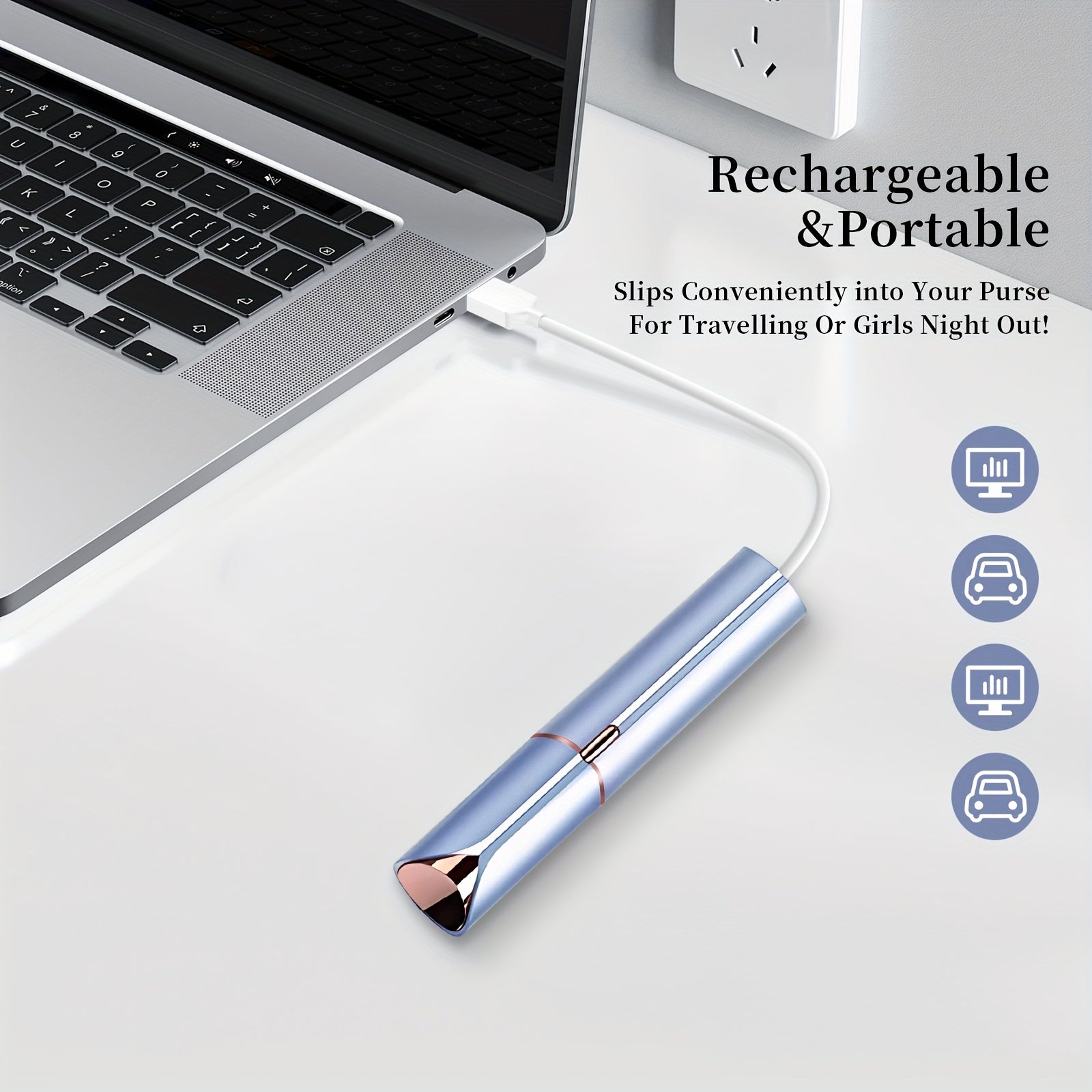 Conduroma Women's At- Painless Hair Removal Device - Portable Facial & Body Epilator with - Lithium, -C, Shaver & Epilator for Sensitive Beige, Compact & Hygienic Design