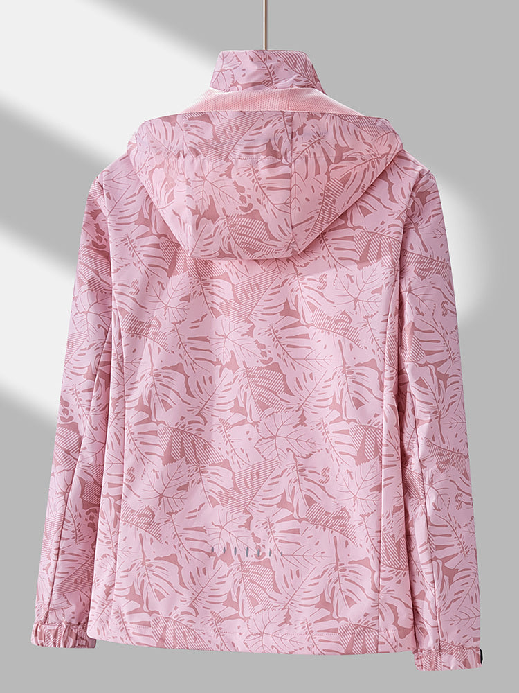 Women'S Windproof Jacket with Full-Zip Front - Lightweight Outdoor Coat, Stand Collar, Non-Stretch Fabric for Hiking, Camping, Travel - Bright Pink Windproof Shell (Spring/Fall/Summer) - Easy-Care Design, Hiking Gear, Camping