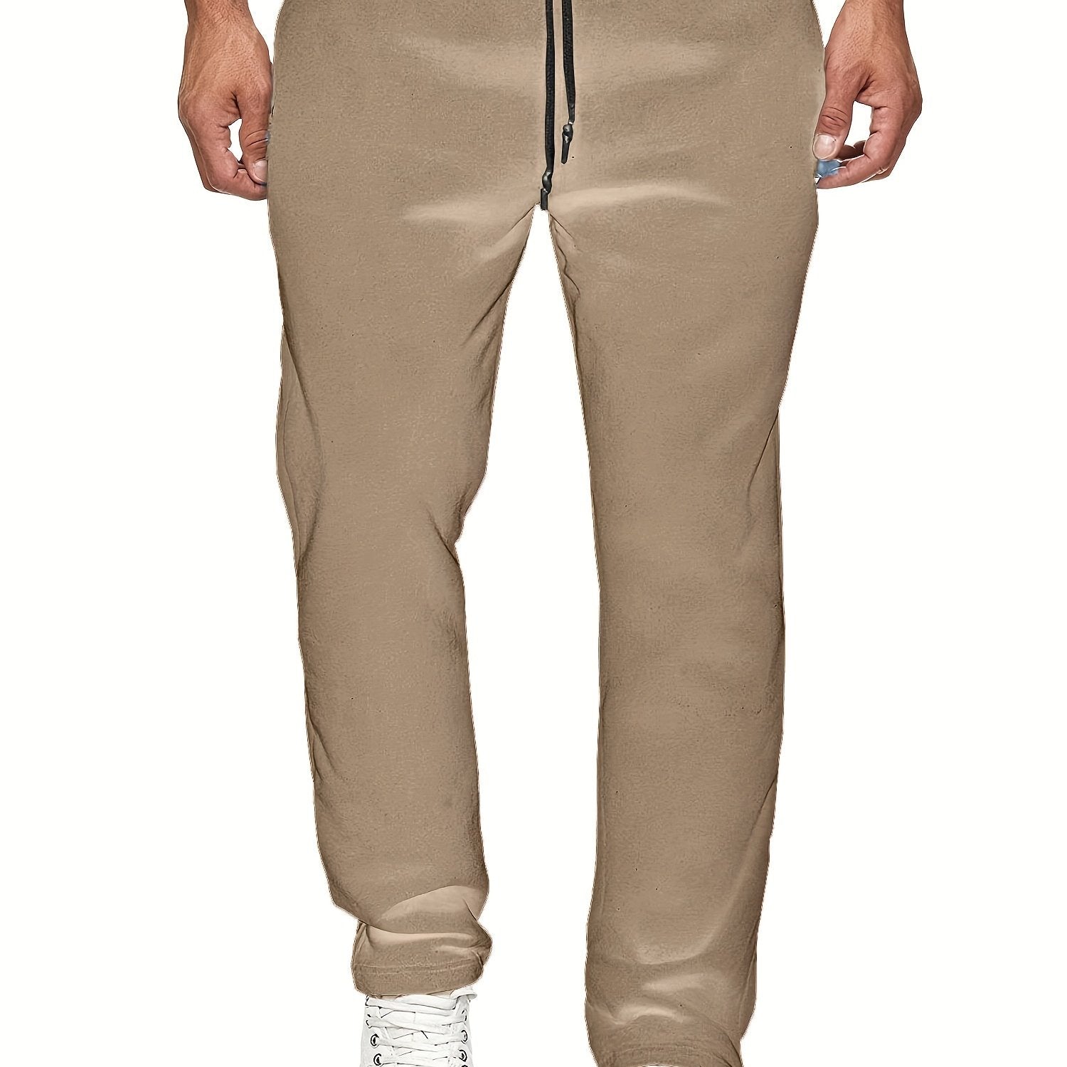 Men'S Fashion Casual Solid Color Fleece-Lined Joggers