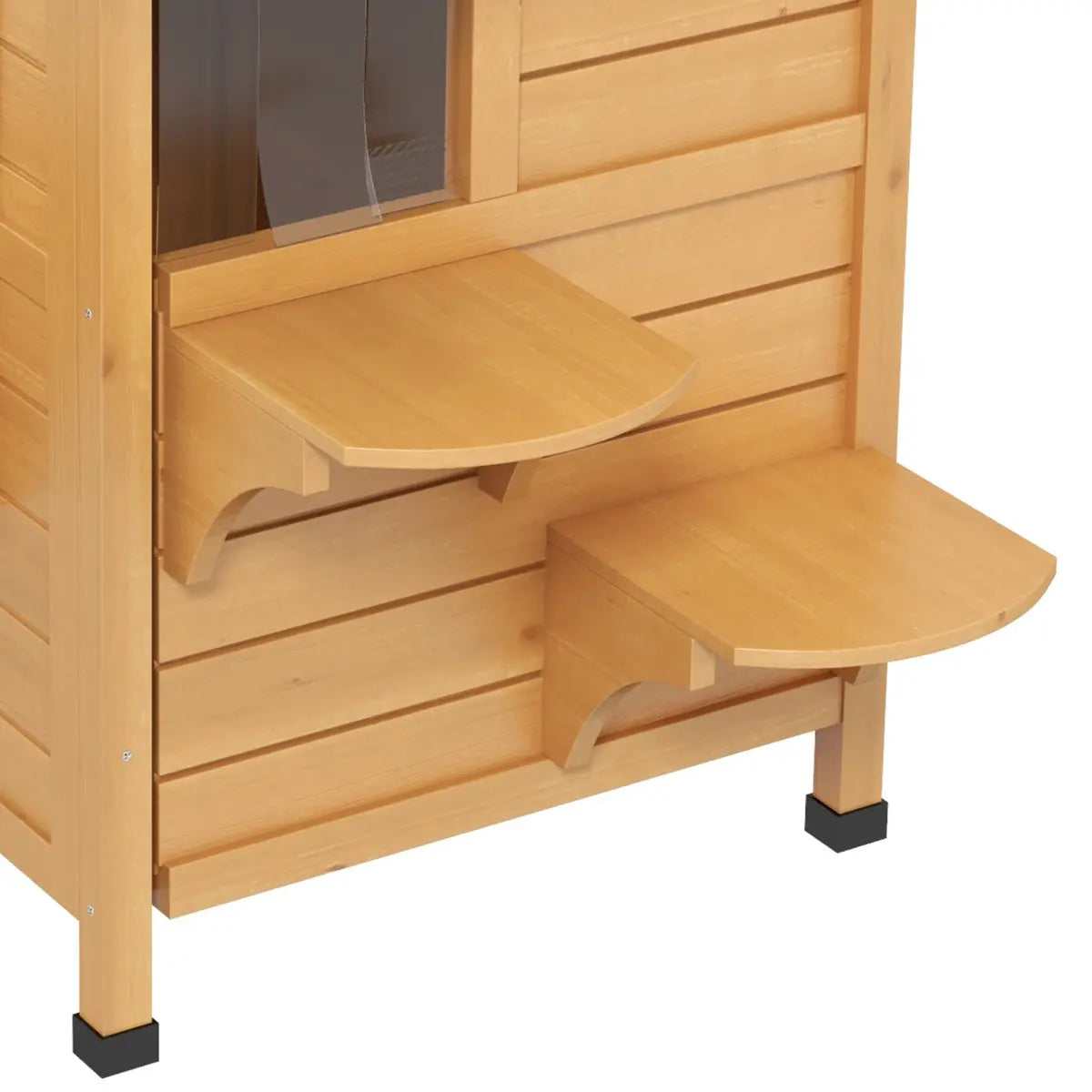 Wooden Cat House Cat Cave Pet Shelter Condos Outdoor Natural Wood Finish