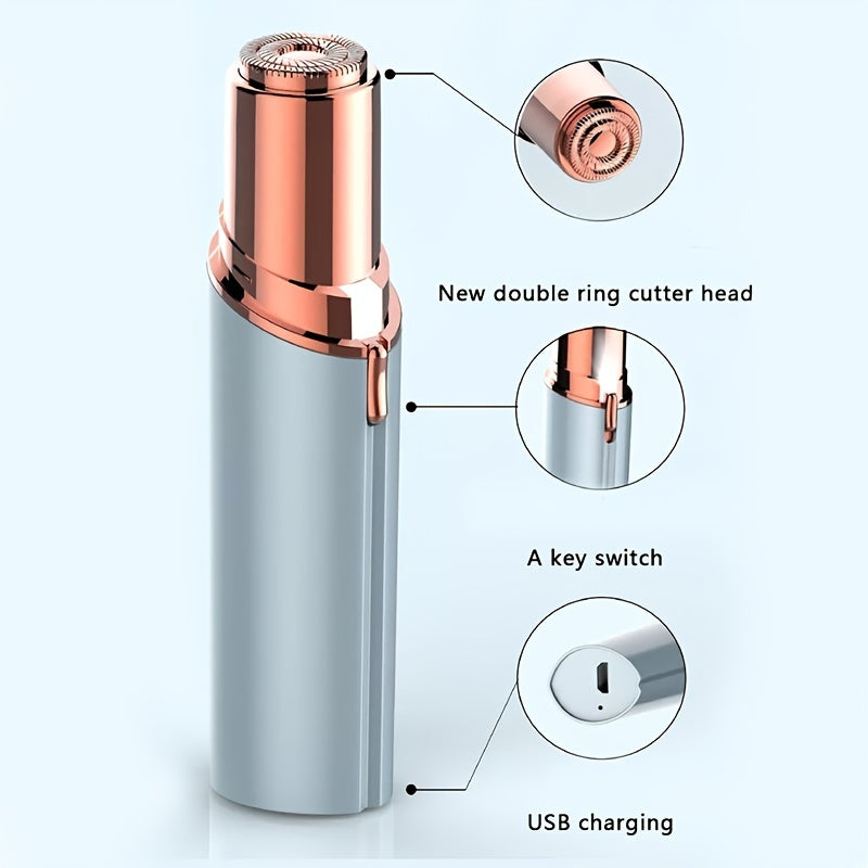 Conduroma Facial Hair Remover & Painless Shaver - USB- Epilation Razor for Women & Men, Face, Body, Bikini, Mustache, Eyebrow, Lip & Chin Trimmer, At- Hair Removal Device (USB Rechargeable)