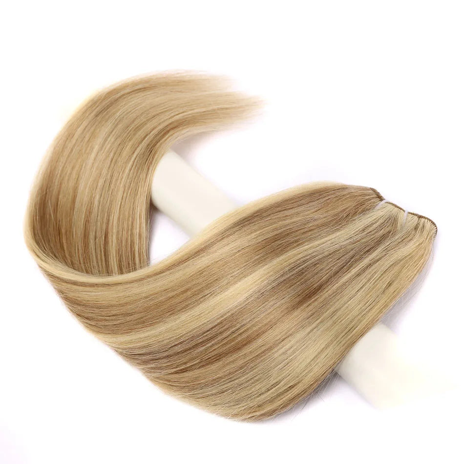 BHF 100% Human Hair Weaves Straight Russian Remy Natural Hair Weft 1piece 100g Black Brown Blonde Color Human Hair Extensions