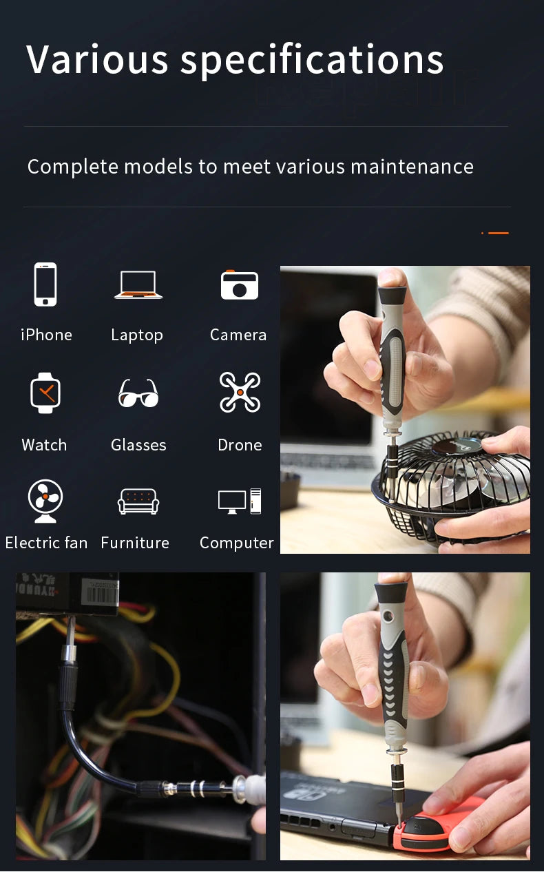 130 in 1 Screwdriver Sets Precision Portable Manual Hand Tool Kits Wireless Cordless Magnetic Small Bits for Xiaomi Phone Repair