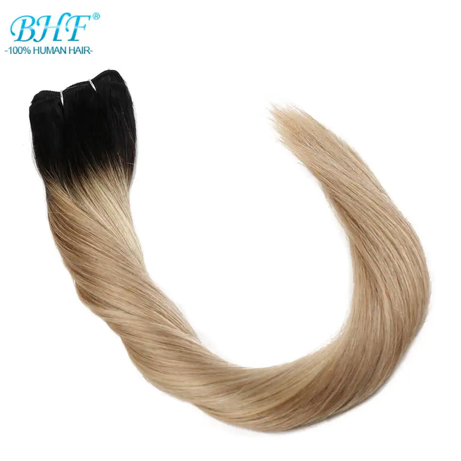 BHF 100% Human Hair Weaves Straight Russian Remy Natural Hair Weft 1piece 100g Black Brown Blonde Color Human Hair Extensions