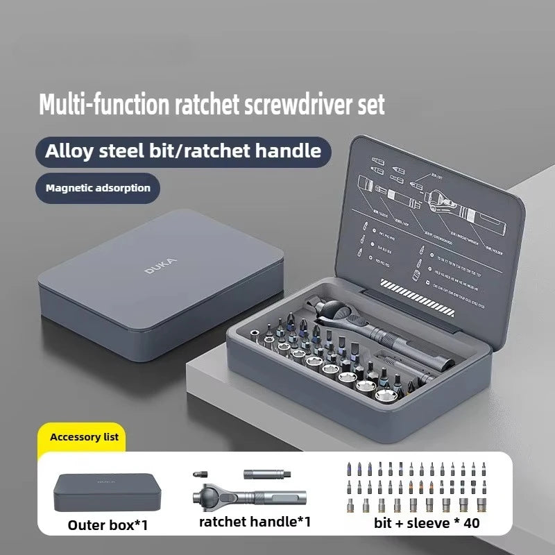 Atuman Magnetic Ratchet Screwdriver Set 40 in 1 Portable Precision Repair Tool Kit for Furniture Computer Bicycle