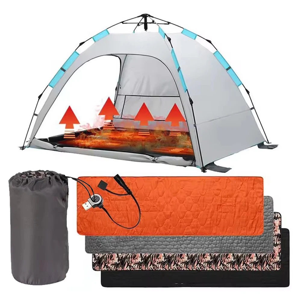 USB Heating Sleeping Mat,Outdoor Electric Heating Pads,3-Level Adjustable,Camping Tent Sleeping Mattress,Thermalpad Foot Warmer