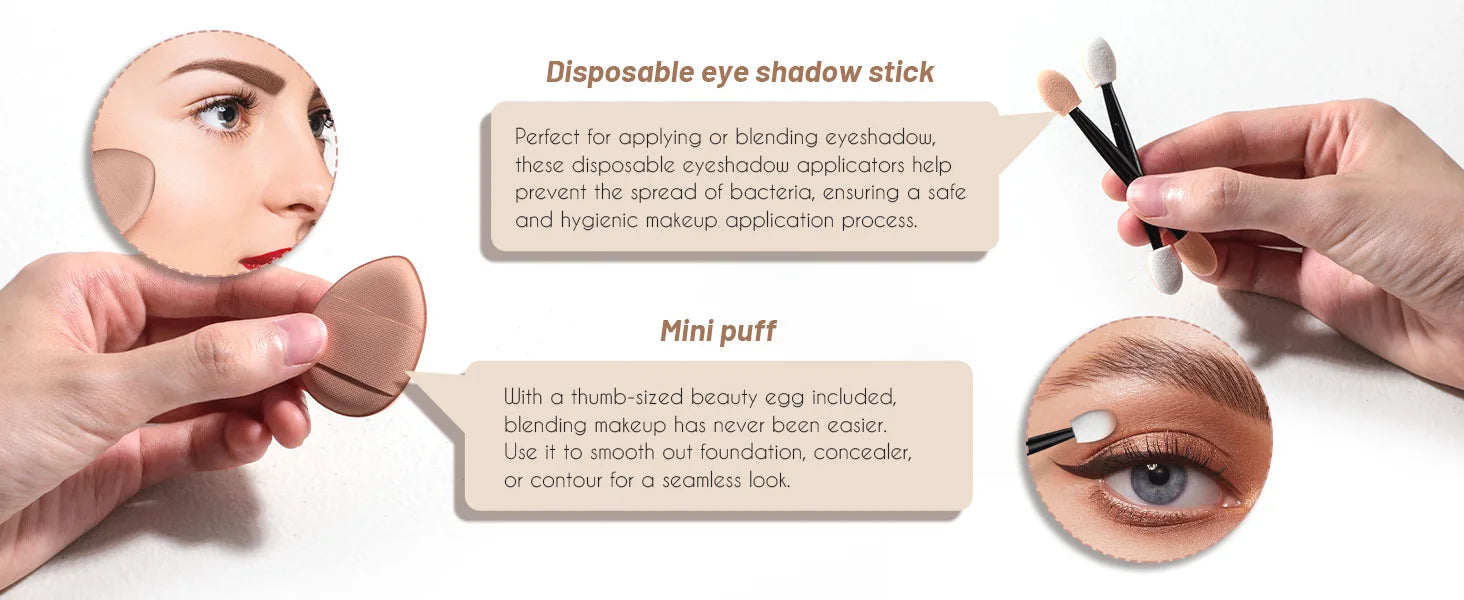 Travel Makeup Brush Set Small Portable With LED mirror and 14 pcs Makeup Brushes For Women Beauty Makeup Kit And Storage Box