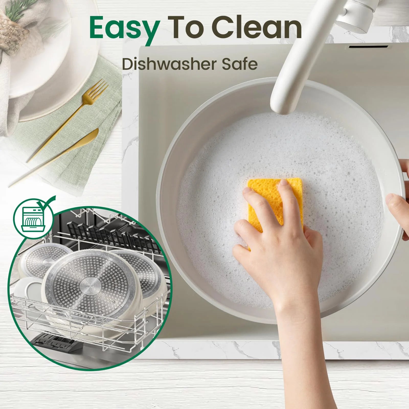 Pots and Pans Set, Nonstick Cookware Set Detachable Handle, Induction Kitchen Cookware Sets , RV Cookware Set, Oven Safe