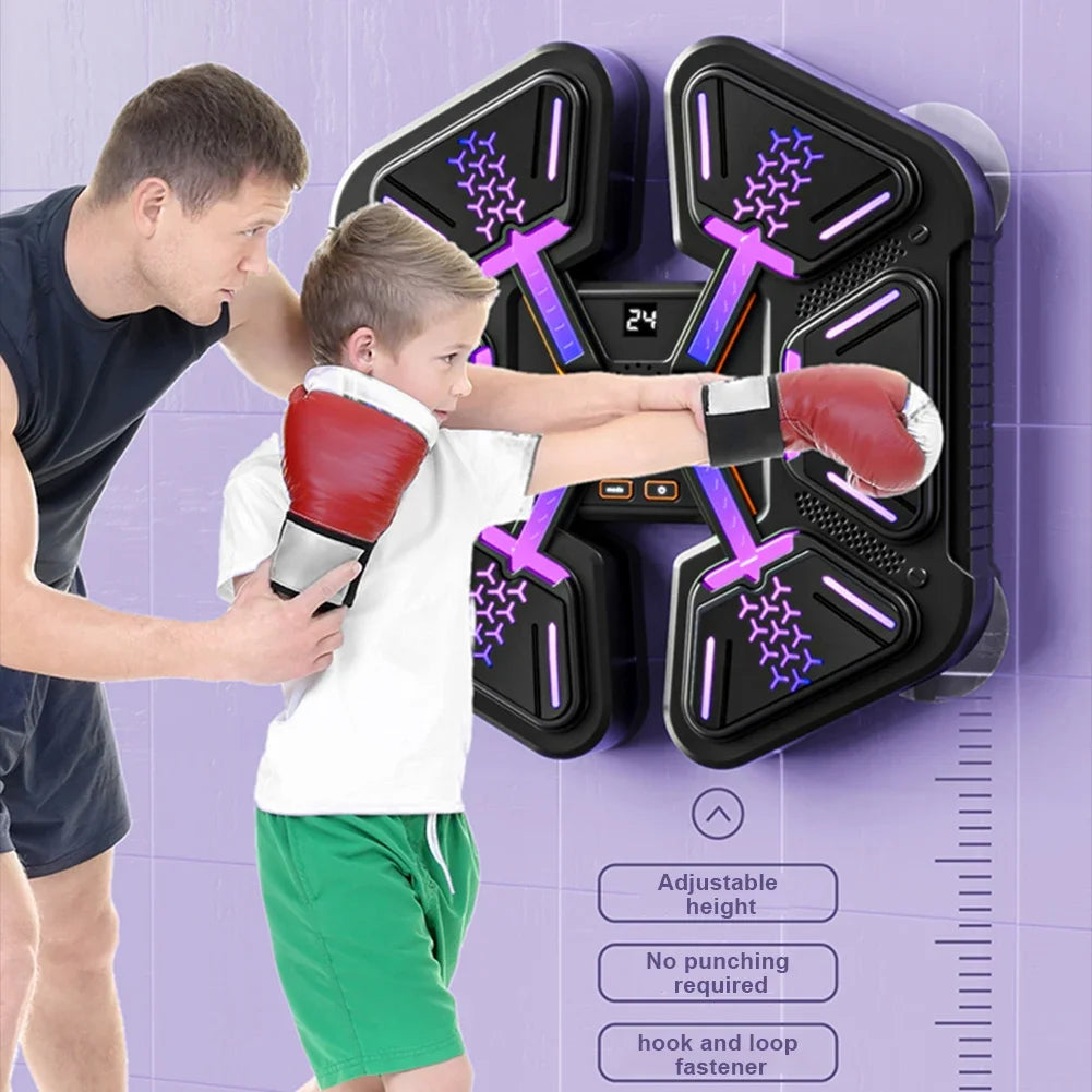 Smart Bluetooth Music Boxing Machine Boxing Wall Target Adjustable Speed Dynamic Light Boxing Machine Wall-Mounted for Adults
