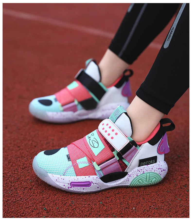 2024 New Children's Basketball Shoes For Boys Girls Non-slip Kids Sport Shoes Lightweight Outdoor Sneakers Trainers Footwear