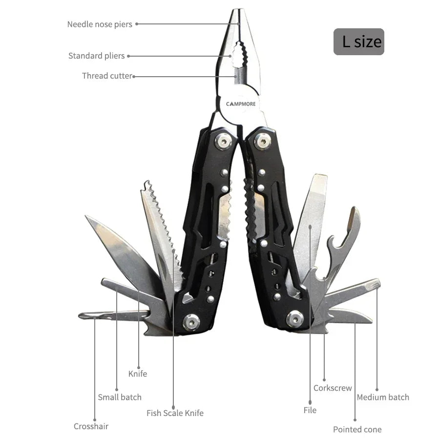 Outdoor Folding Multipurpose Tools Camping Portable Stainless Steel EDC Emergency Survival Knife Clamp Hiking Equipment
