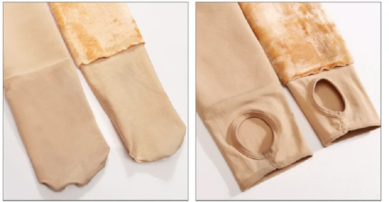 Thick Thermal Stockings Woman Warm Winter Sexy Translucent Velvet Tights Pantyhose Female High Waist Elastic Fleece Tights Women