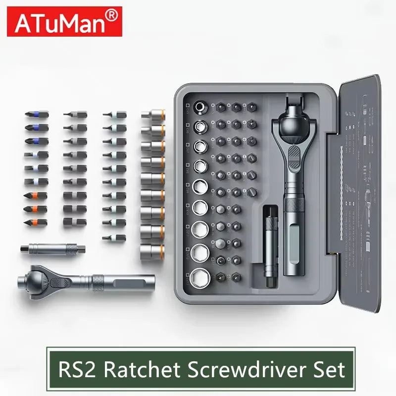 Atuman Magnetic Ratchet Screwdriver Set 40 in 1 Portable Precision Repair Tool Kit for Furniture Computer Bicycle
