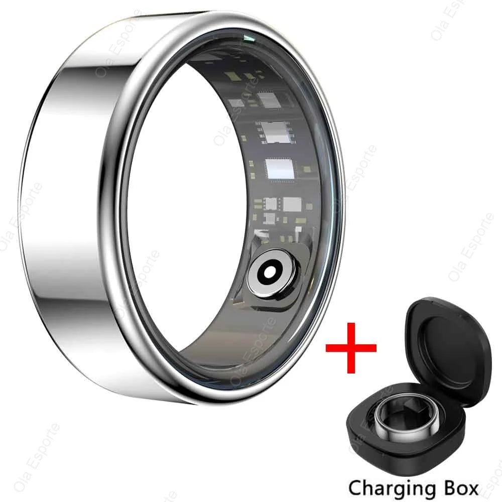 2025 New Smart Ring Men Women, Heart Rate Blood Oxygen and Sleep Monitor Smartring IP68 & 5ATM Waterproof, Multi-sport Mode Ring