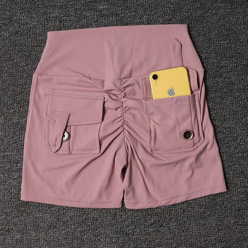 Fitness Shorts Yoga Sets Women's Tracksuit High Waist Sportswear Bra Workout Leggings Cycling Gym Shorts Sports Suit With Pocket