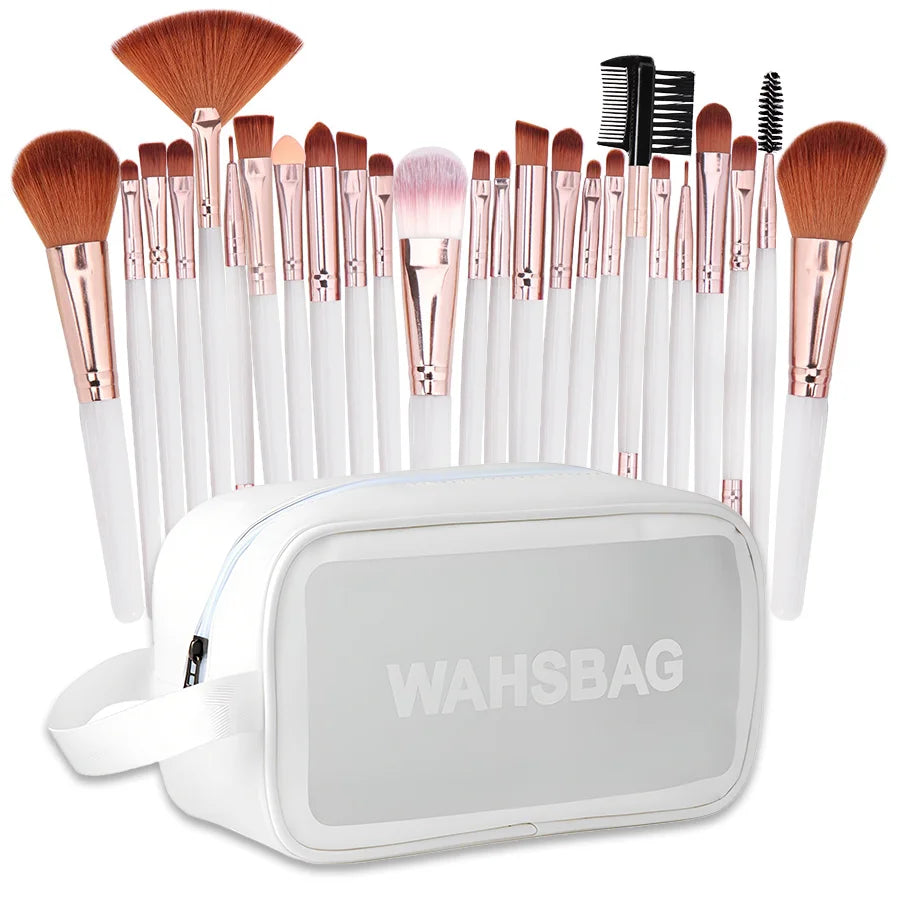 25-Piece Professional Makeup Brush Set with Portable Makeup Bag, Full Face Tools for Beginners and Professionals