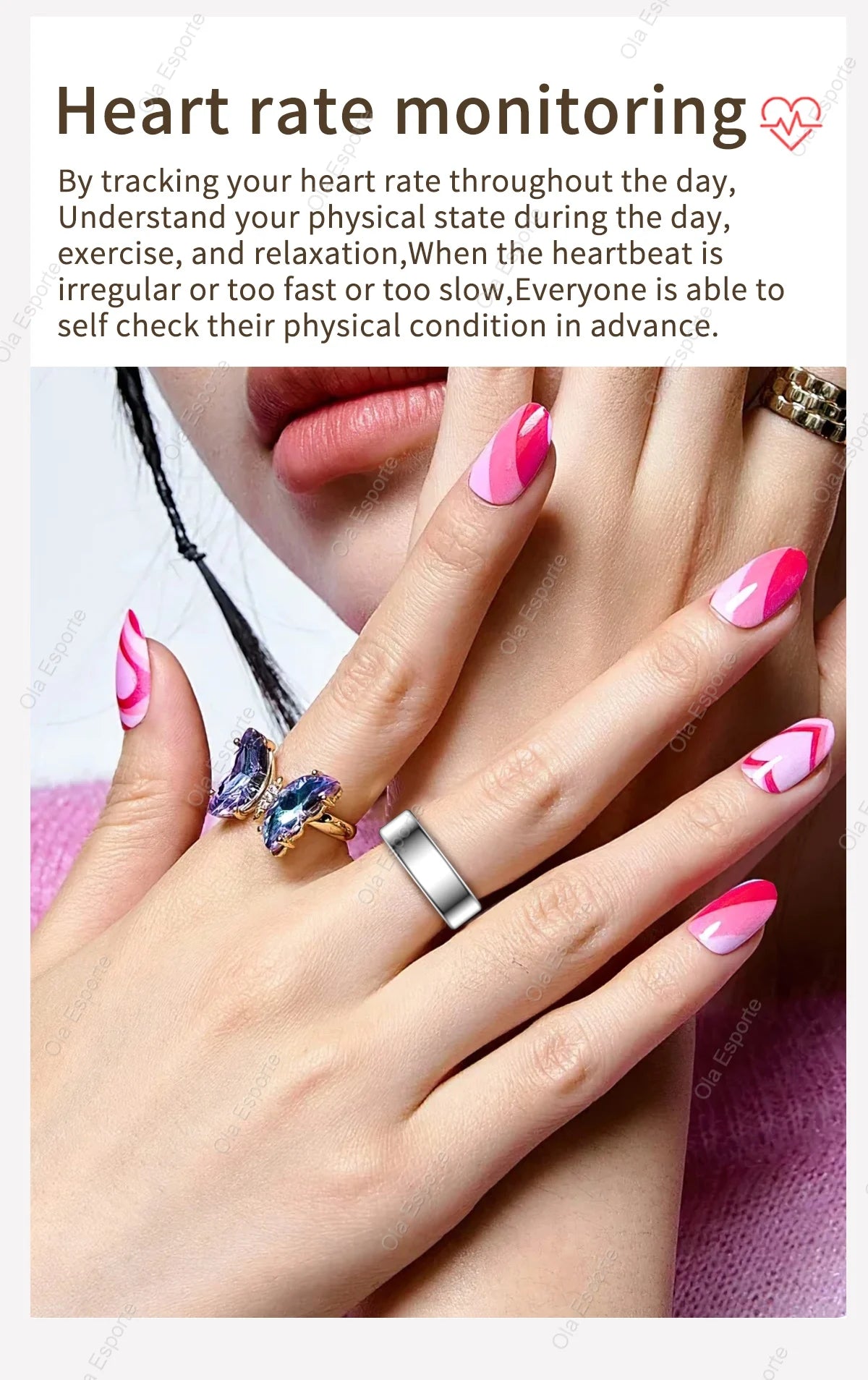 2025 New Smart Ring Men Women, Heart Rate Blood Oxygen and Sleep Monitor Smartring IP68 & 5ATM Waterproof, Multi-sport Mode Ring