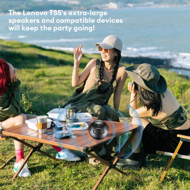 Choice Original Lenovo TS5 Bluetooth V5.3 Speaker Outdoor Long Endurance Loudspeaker Subwoofer Portable Surround Sound Player
