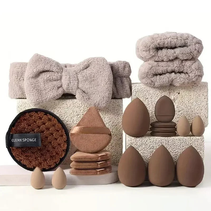 56-Piece Make up Brush Set (chocolate)- Full Face Cosmetics Kit , Eyeshadow Blending Brushes & Beauty Sponge make up brushes