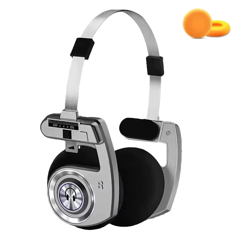 Retro Wireless Bluetooth Headphones with Stereo Microphone HIFI Sound Foldable Noise Cancelling Headsets for Music & Gaming