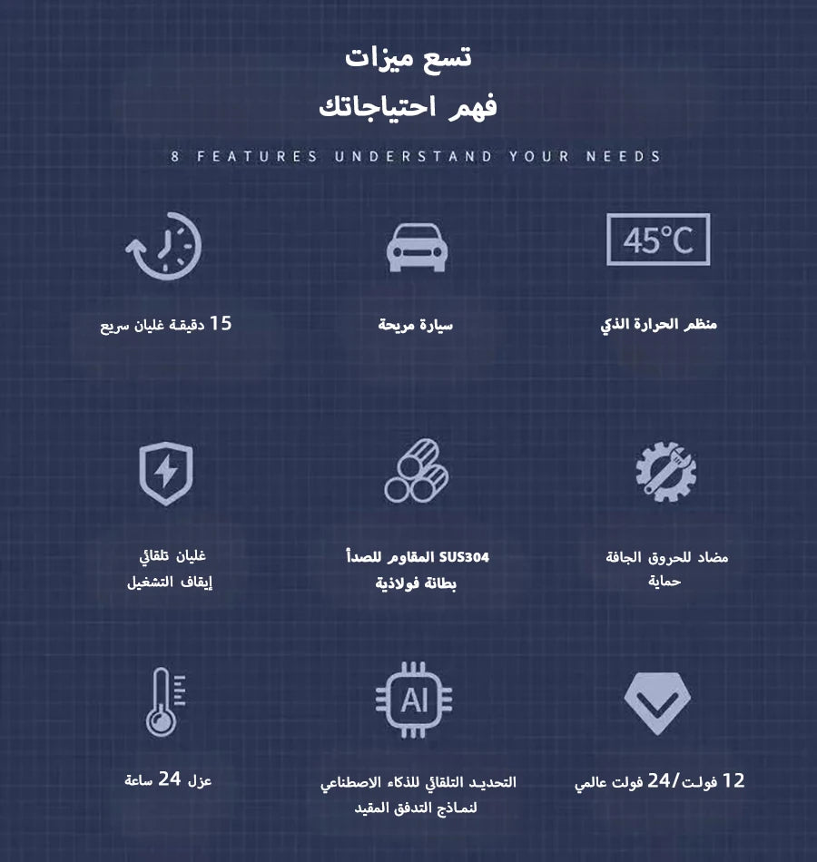 Electric Kettle 12V24V Portable Car Heating Cup 500ml Travel Heating Touch Screen Intelligent Adjustable Temperature Thermal Cup