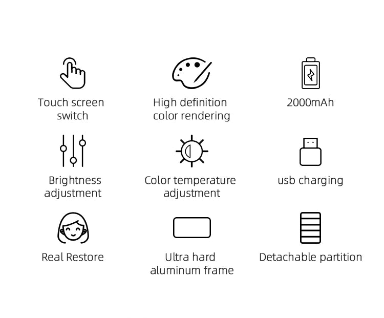 Lighted Makeup Case with Mirror - Portable Travel Makeup Organizer with LED Mirror, 3 Light Settings, Rechargeable Makeup Bag w