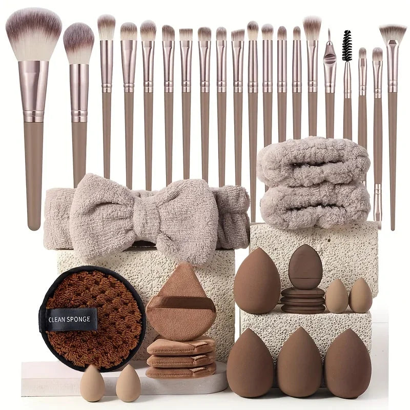 20/40 Pink Makeup kit Complete Makeup Brush Set, Big set includes Soft Brushes, Beauty Blender, Birthday Christmas New Year gift