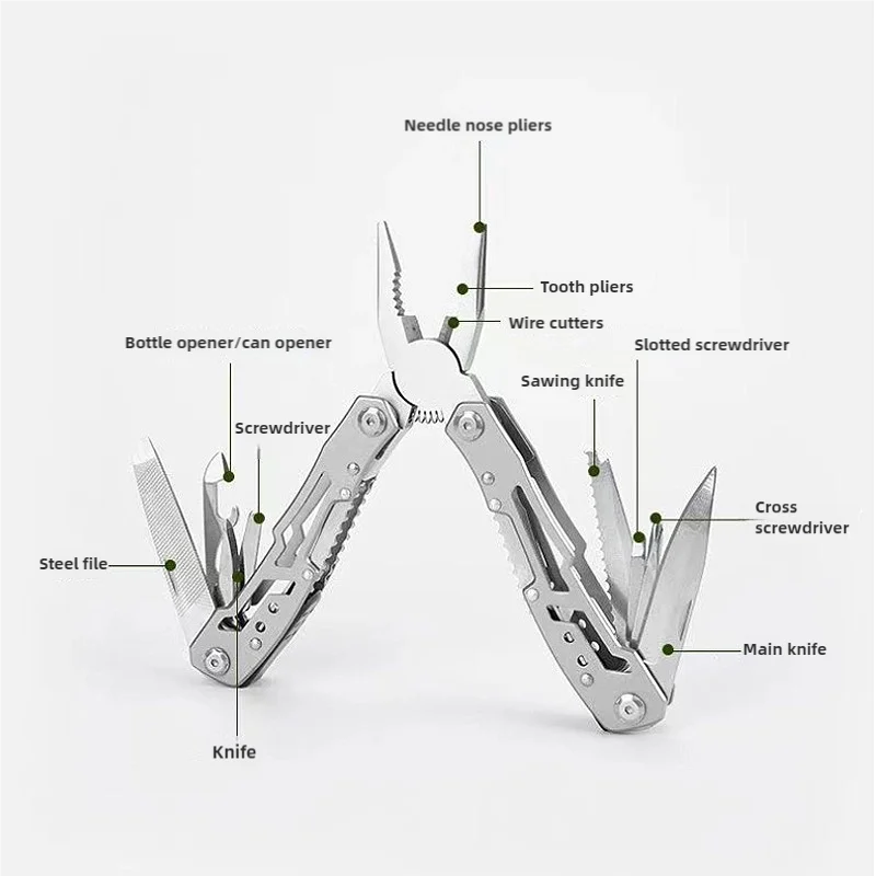 Outdoor Folding Multipurpose Tools Camping Portable Stainless Steel EDC Emergency Survival Knife Clamp Hiking Equipment