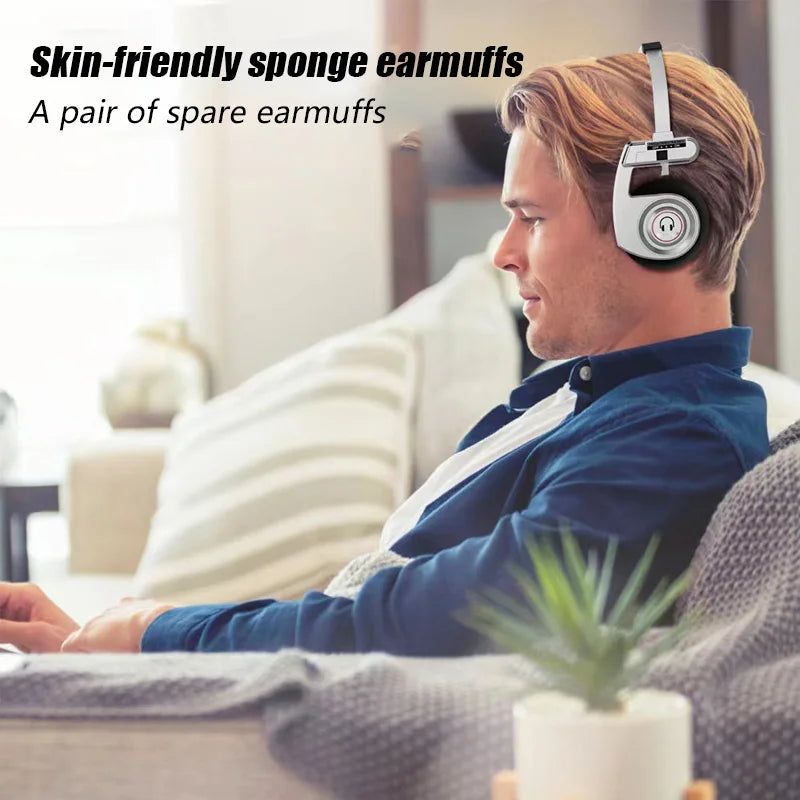 Retro Wireless Bluetooth Headphones with Stereo Microphone HIFI Sound Foldable Noise Cancelling Headsets for Music & Gaming