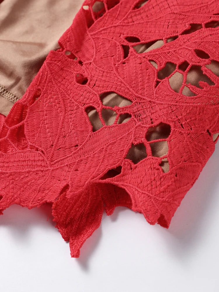 Lace Crochet Bow Slip Dress Hollow Out Slim Fit Club Party Gown Robes Sexy Backless Women Vacation Beach Suspender Long Dresses