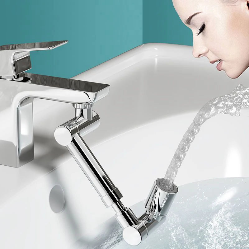 1440° Rotatable Scalable Metal Faucet Bathroom Tap Splash-proof Bubbler Kitchen Faucet Filter Nozzle Tap Saving Water Extender