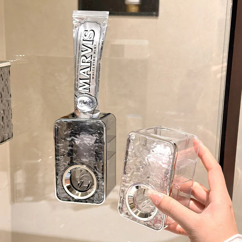 Wall-Mounted Automatic Toothpaste Squeezer Waterproof Lazy Toothpaste Dispenser Dustproof Toothpaste Holder Bathroom Accessories