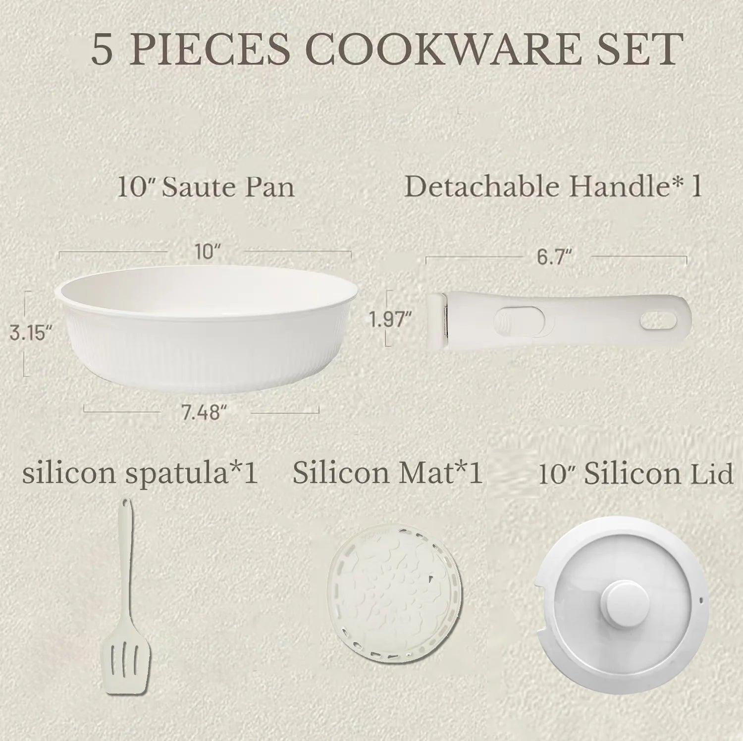 Pots and Pans Set, Nonstick Cookware Set Detachable Handle, Induction Kitchen Cookware Sets , RV Cookware Set, Oven Safe