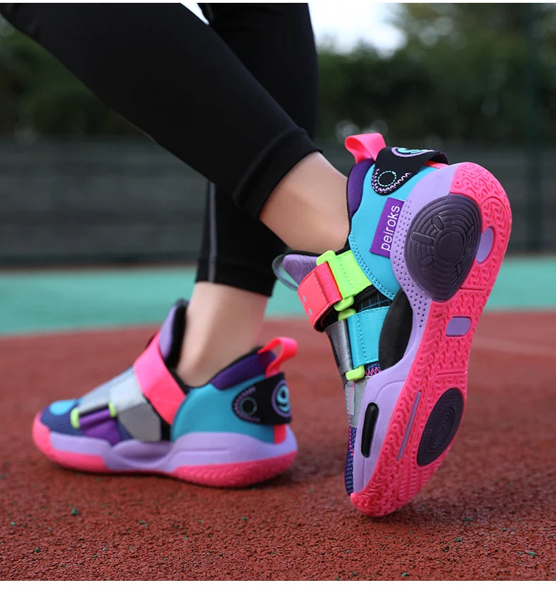 2024 New Children's Basketball Shoes For Boys Girls Non-slip Kids Sport Shoes Lightweight Outdoor Sneakers Trainers Footwear