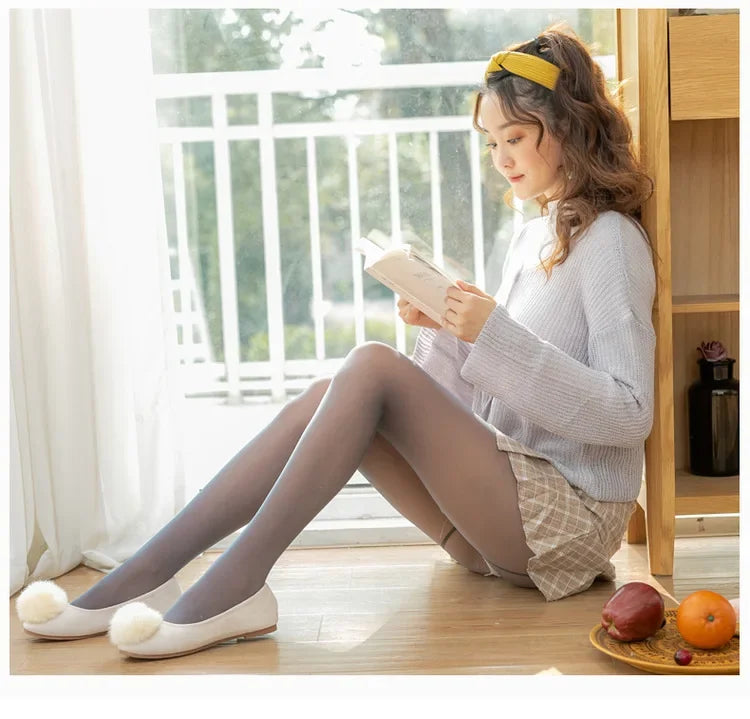 Thick Thermal Stockings Woman Warm Winter Sexy Translucent Velvet Tights Pantyhose Female High Waist Elastic Fleece Tights Women