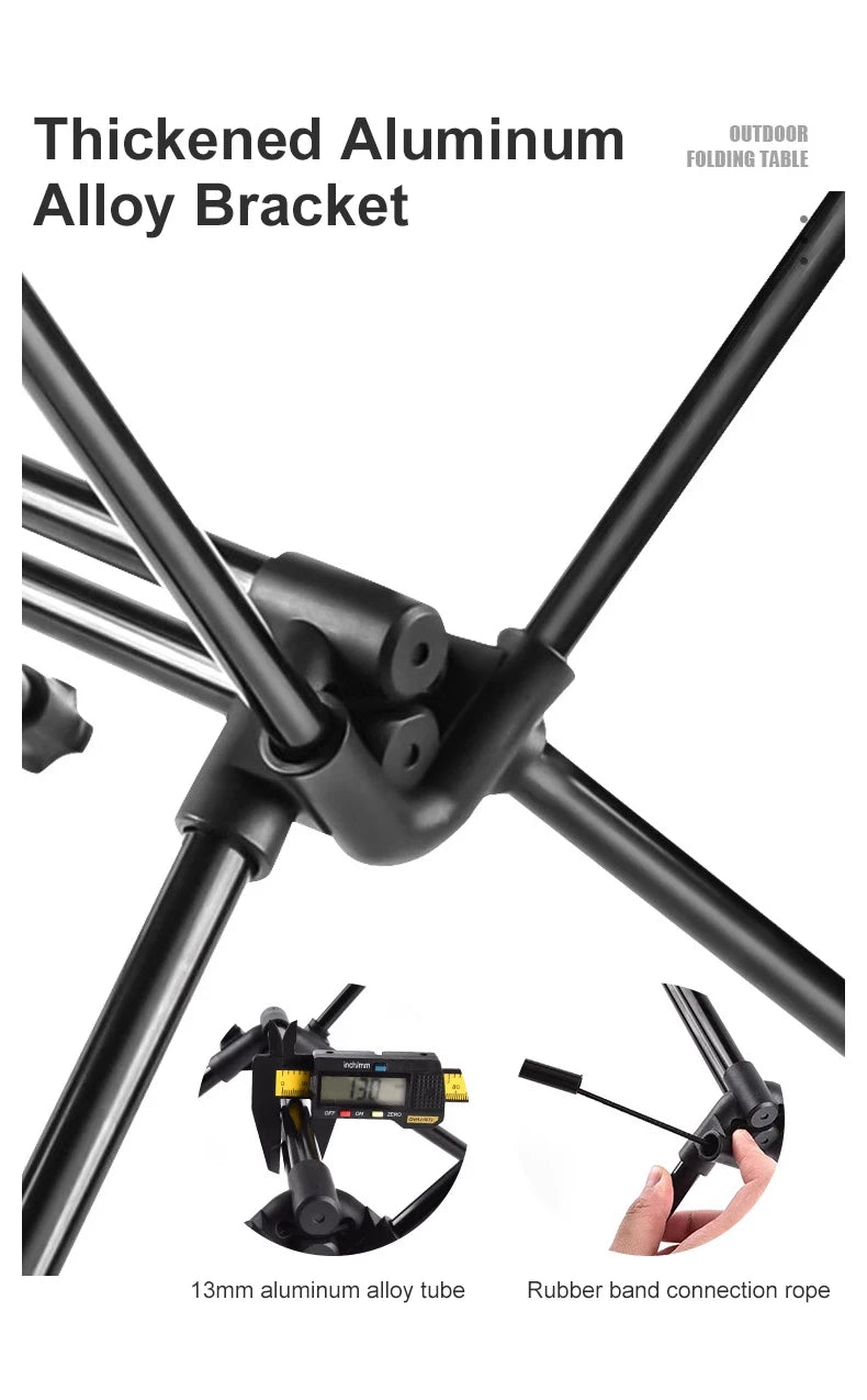 WESTTUNE Camping Folding Table Portable Aluminum Alloy Lightweight Table with Accessories Multifunctional Outdoor Table