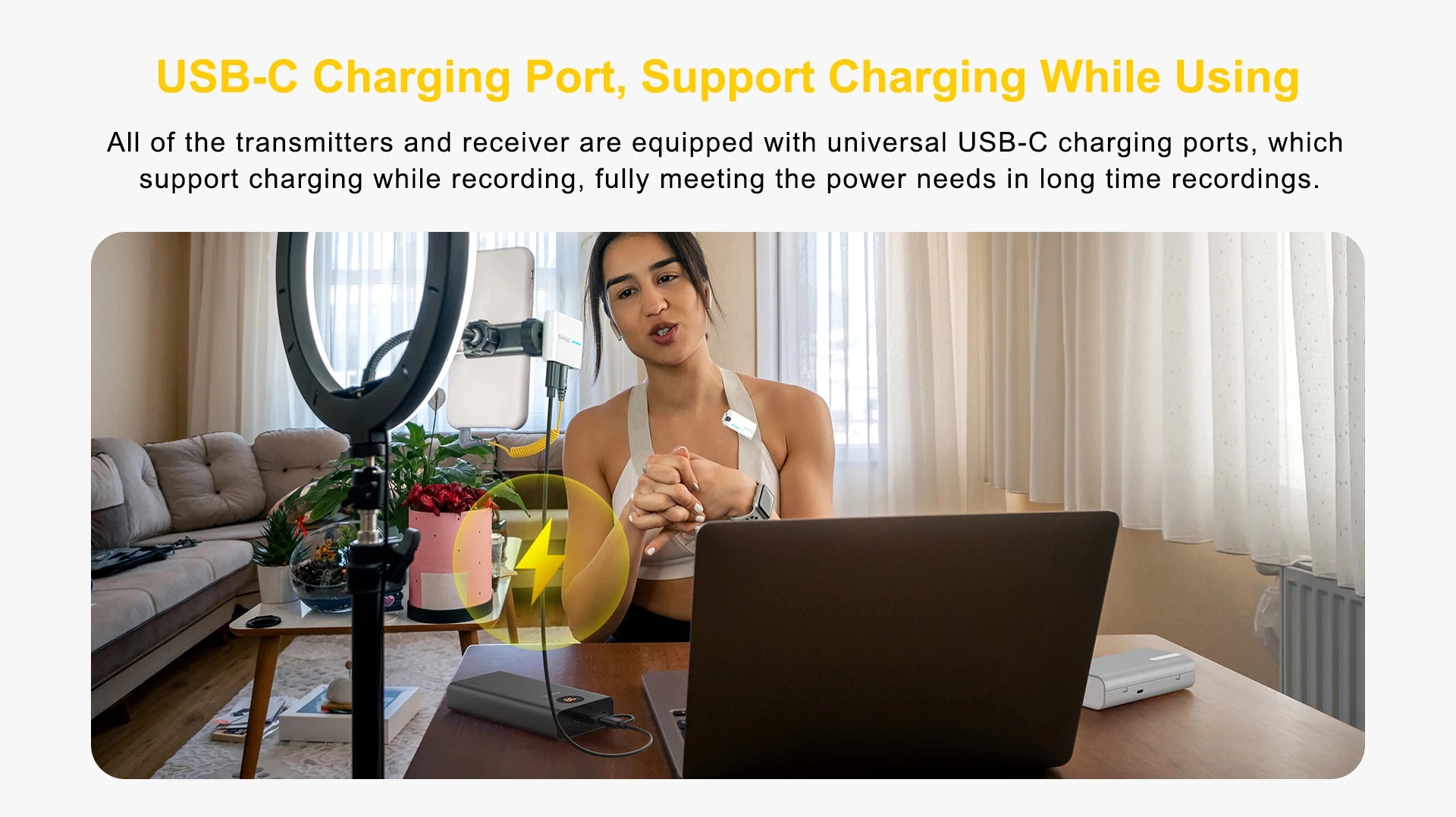 7Ryms iRay DW40 Wireless Lavalier Microphone with 4 Transmitters,48kHz/24bit Recording,AI Denoise for Camera,SmartPhone and PC