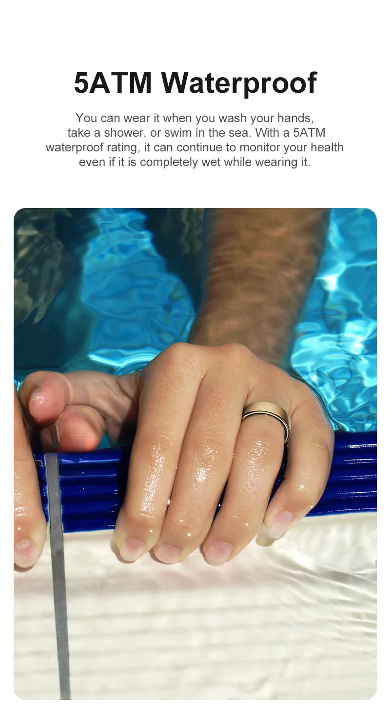 Uhoofit R10 Smart Ring with Charging Case Men Women Health Heart Rate Sleep Monitor IP68 & 5ATM Waterproof Multi-sport Mode