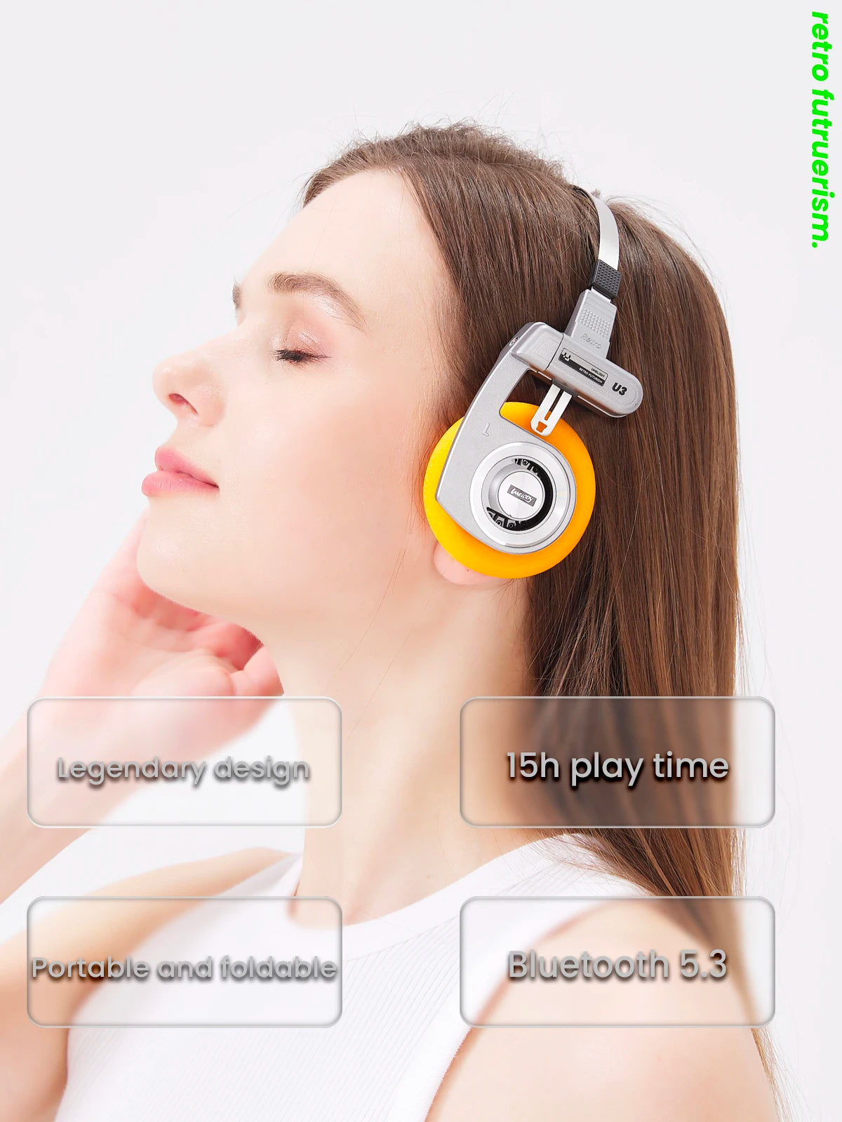 UMELODY U3 RETRO Headphones Wireless Bluetooth Headphones ON-Ear Headphones HIFI Wireless Foldable Noise Canceling Headphone