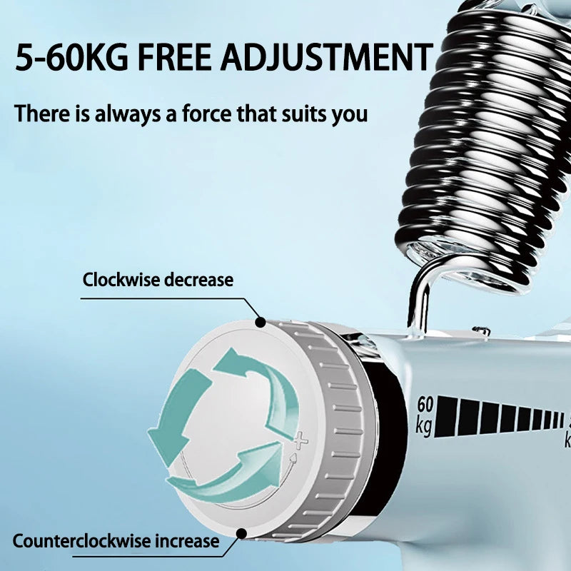 5-60Kg Adjustable Hand Grip Strengthener, Stainless Steel Spring Hand Exerciser For Muscle Building And Injury Recovery