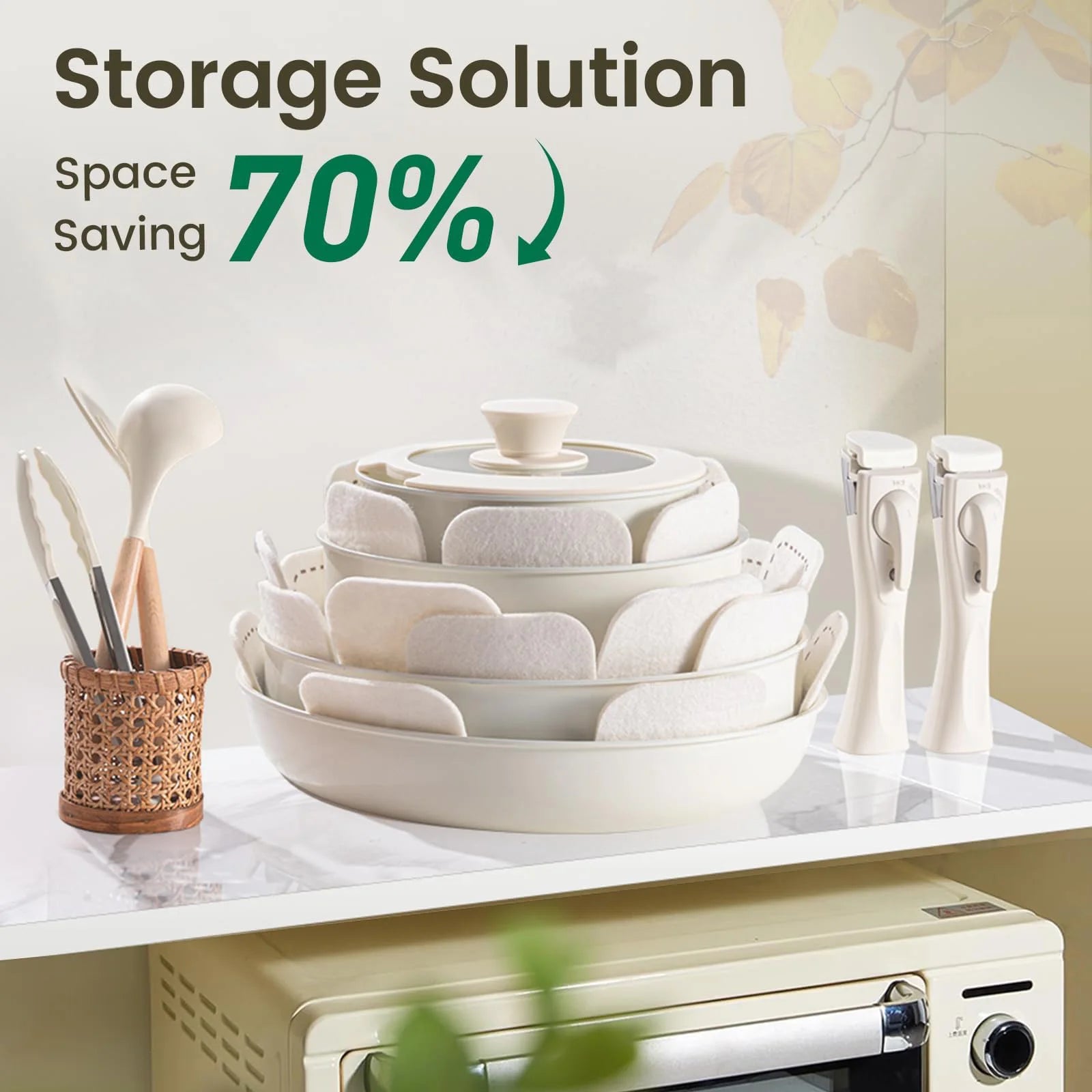 Pots and Pans Set, Nonstick Cookware Set Detachable Handle, Induction Kitchen Cookware Sets , RV Cookware Set, Oven Safe