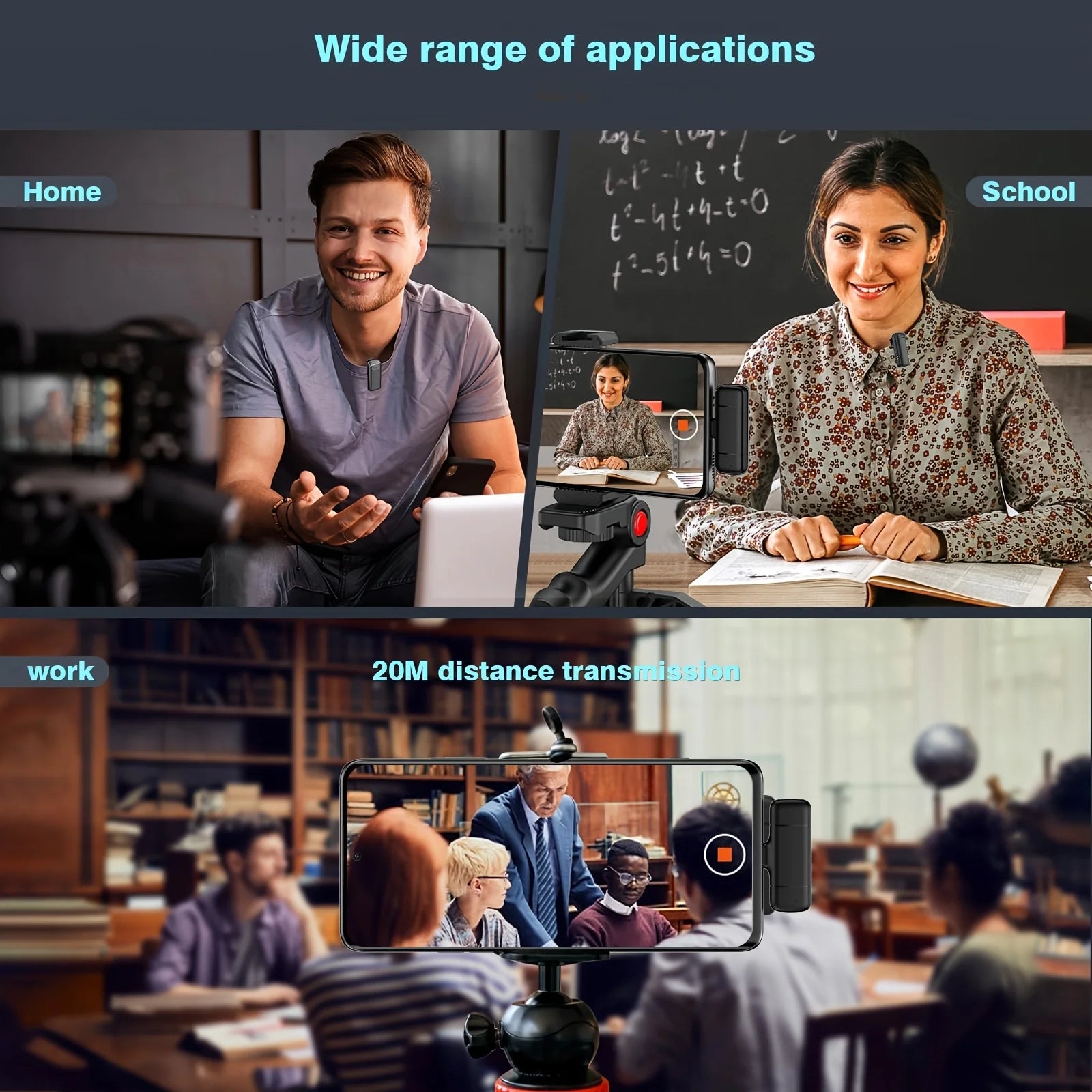 Wireless Lavalier Microphone with Charging Case Windproof Fleece Suitable for Phones Laptop Devices with Noise canceling MIC