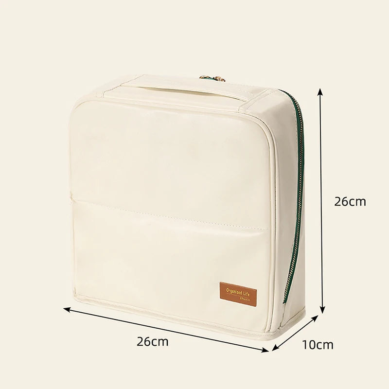 Large-capacity cosmetic bag, convenient and can be hung on a suitcase, travel makeup essential, vertical pencil case storage bag