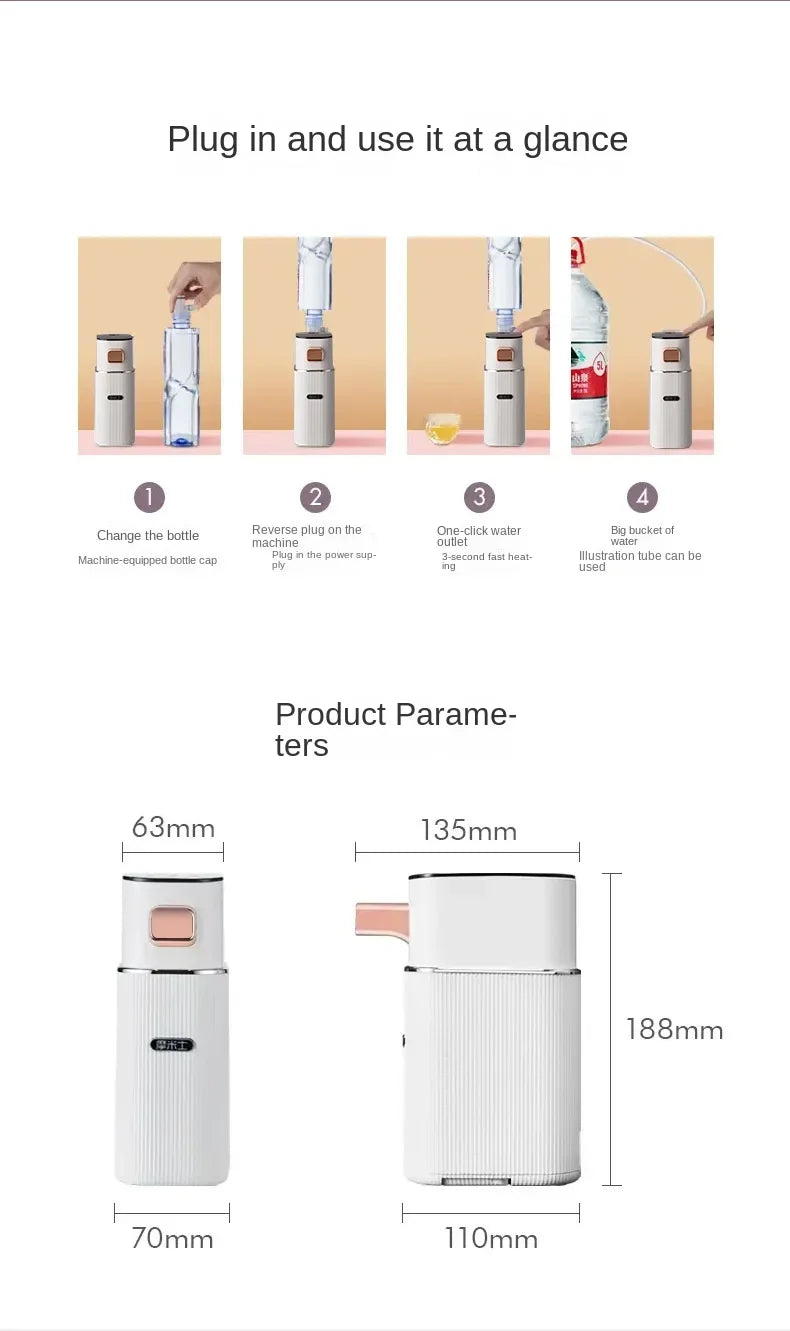 3s Instant Hot Water Dispenser,Baby Bottle Formula Dispenser,Bottled Water Dispenser,Water Warmer for Travel,Temperature Control