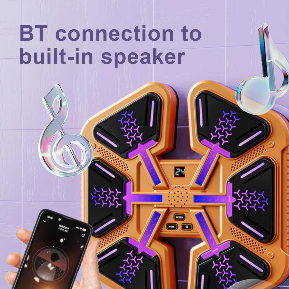 Smart Bluetooth Music Boxing Machine Boxing Wall Target Adjustable Speed Dynamic Light Boxing Machine Wall-Mounted for Adults